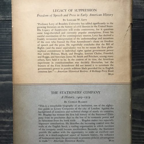 The Beginnings of the English Newspaper back cover