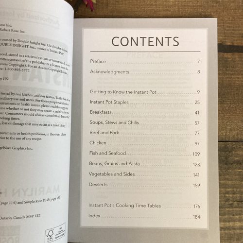 5-Ingredient Instant Pot Cookbook content page